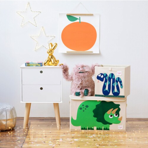 3 Sprouts Storage Bin Box, Blue Snake & Toy Chest Bin for Playroom, Crocodile Perspective: right