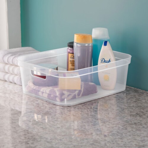 Sterilite 5.7 Qt. Large Plastic Stackable Storage Bin w/Clear Latch Lid (6  Pack), 6pk - Baker's