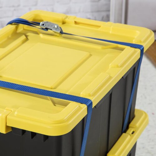 Tough Box 40 Gallon Black Storage Tote with Yellow Lid