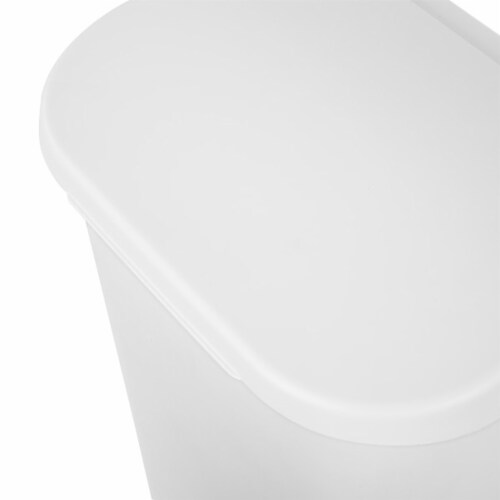 Sterilite 13 Gal Swing Top Lidded Wastebasket Kitchen Trash Can, White (4 Pack)