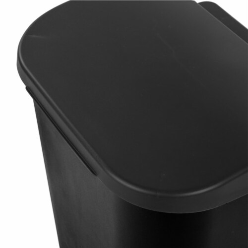 Sterilite 11.3 Gal Lift Top Lid Wastebasket Kitchen Trash Can, Black (12 Pack) Perspective: right