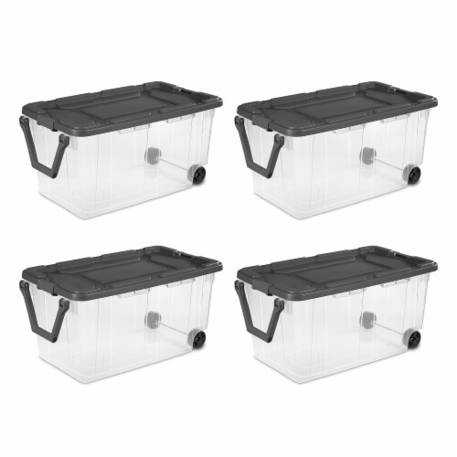 Sterilite Deep Plastic Stackable Storage Bin w/ Clear Latch Lid, Clear (4  Pack), 4pk - Fred Meyer