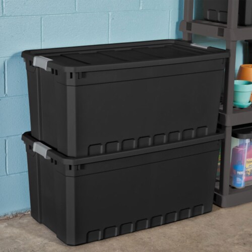 3 Plastic Storage Containers Large 50 Gallon Stacking Bin Box Tote