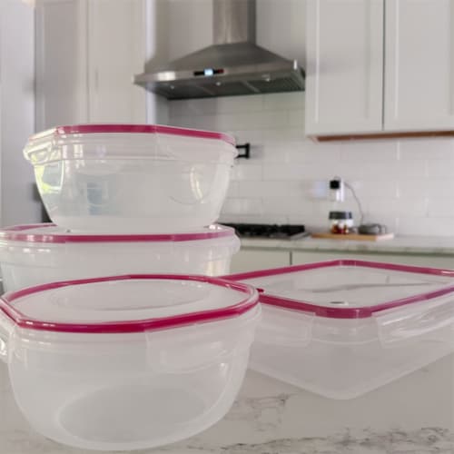 Sterilite Ultra Seal 8.10 Quart Plastic Food Storage Bowl Container, 4 Pack Perspective: right
