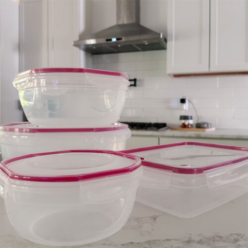 Sterilite Ultra Seal 8.10 Quart Plastic Food Storage Bowl Container, 6 Pack Perspective: right