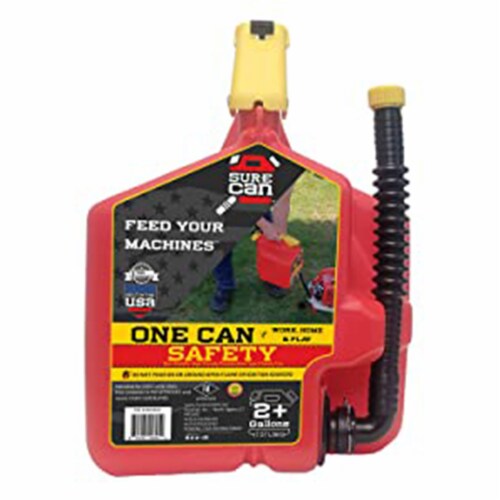 SureCan 2 Gallon Spill Free Type II Self Venting Gasoline Safety Can (4 Pack) Perspective: right