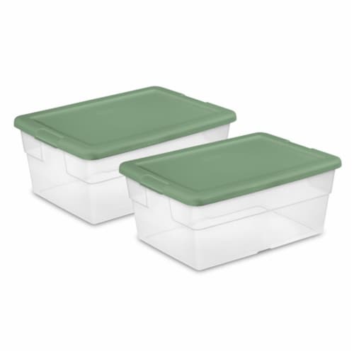 Sterilite 16 Quart Stackable Sturdy Plastic Storage Drawer Container for  Home and Office Organization, Clear and White 12 Pack 