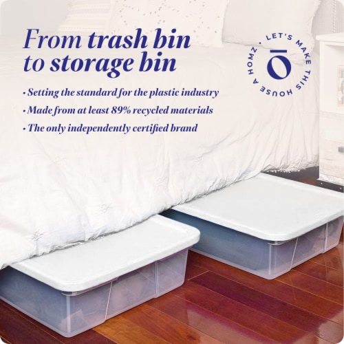 Homz 28 Qt Snaplock Clear Plastic Storage Container Bin with Secure Lid (4 Pack) Perspective: right