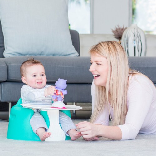 Bumbo Baby Soft Foam Wide Floor Seat w/3 Point Adjustable Harness, Aqua (2 Pack) Perspective: right