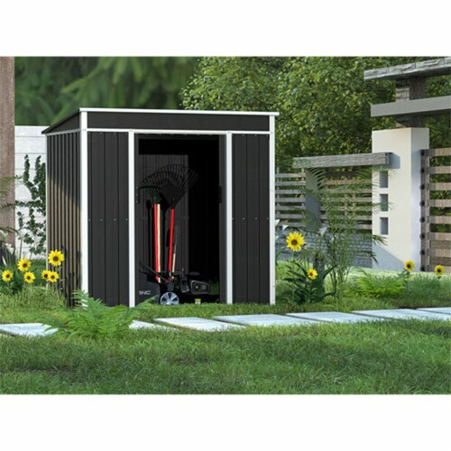 AOBABO Metal 6' x 3' Outdoor Utility Tool Storage Shed with Door and