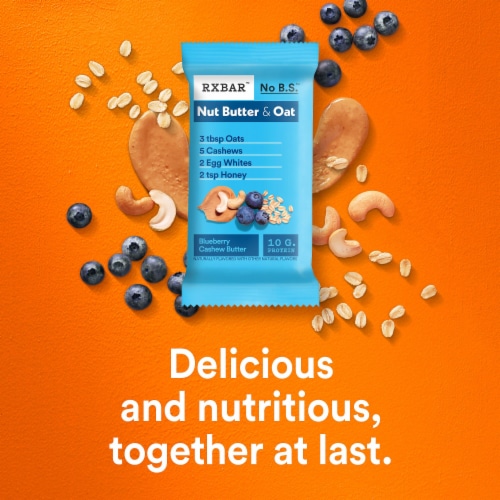 RXBAR Nut Butter and Oat Blueberry Cashew Butter Protein Bars Perspective: right