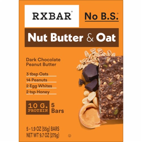 RXBAR Nut Butter and Oat Dark Chocolate Peanut Butter Protein Bars Perspective: right