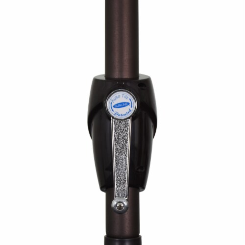 California Umbrella Market Patio Umbrella With Auto Tilt and Crank - Charcoal/Bronze Perspective: right