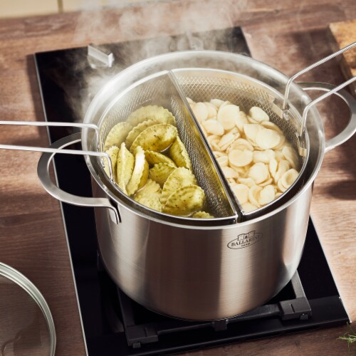 Ballarini 8-qt Stainless Steel Pasta Pot with Lid and Strainers Perspective: right