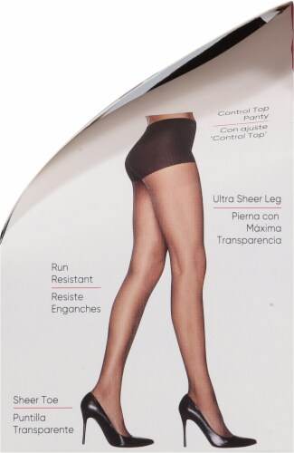 L'Eggs® Silken Mist Ultra Sheer Run Resist Control Top Sheer Toe - Black Mist Perspective: right