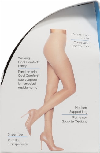 L'Eggs® Sheer Energy® Medium Support Sheer Pantyhose - Black Perspective: right