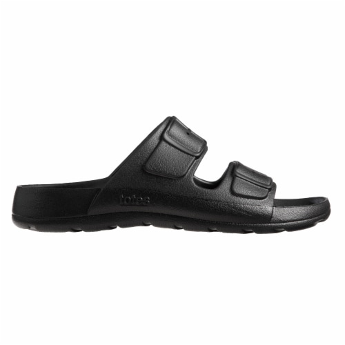 Totes Men's Everywear Double Buckle Slide Sandals - Black Perspective: right