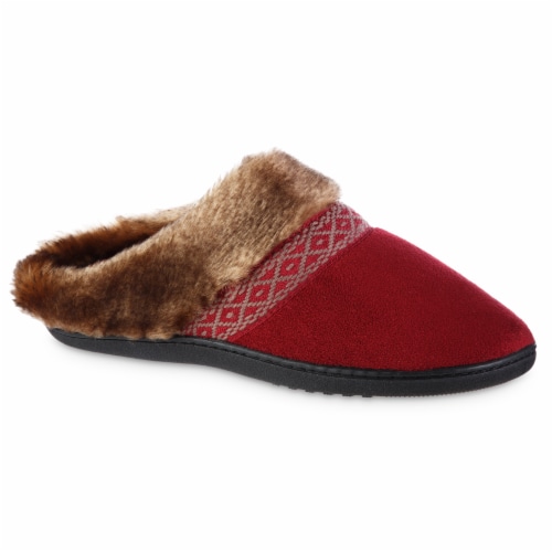 Isotoner® Ada Hoodback Chili Microsuede Women's Slippers Perspective: right