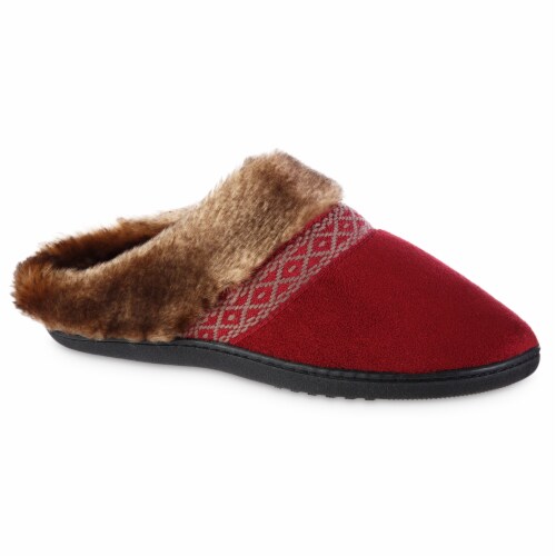 Isotoner® Ada Hoodback Chili Microsuede Women's Slippers Perspective: right