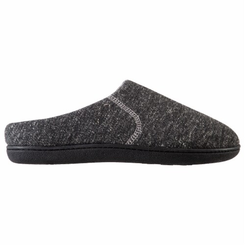 Isotoner­® Large Heather Knit Preston Hoodback Slippers - Black Perspective: right