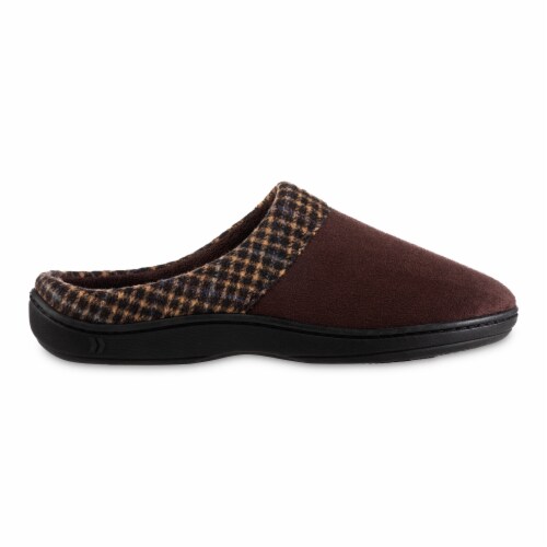 Isotoner Men's Microsuede Stan Hoodback Slippers - Dark Chocolate Perspective: right