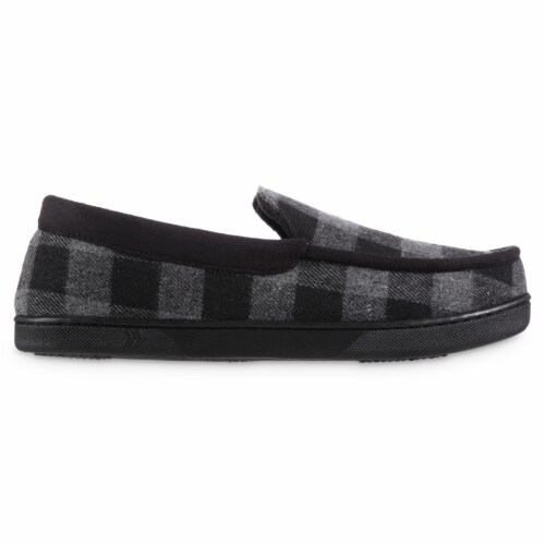 Isotoner­® Extra Extra Large Buffalo Plaid Moccasin - Black Perspective: right