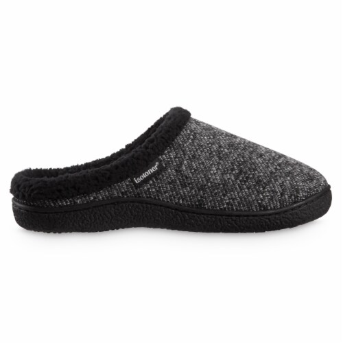 Isotoner® Herringbone Harvey Men's Hoodback Shoes - Black Perspective: right