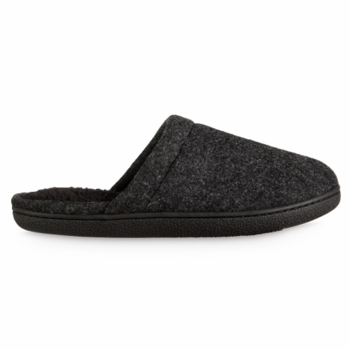 Isotoner® Faux Woolen Men's Hoodback Shoes - Black Perspective: right