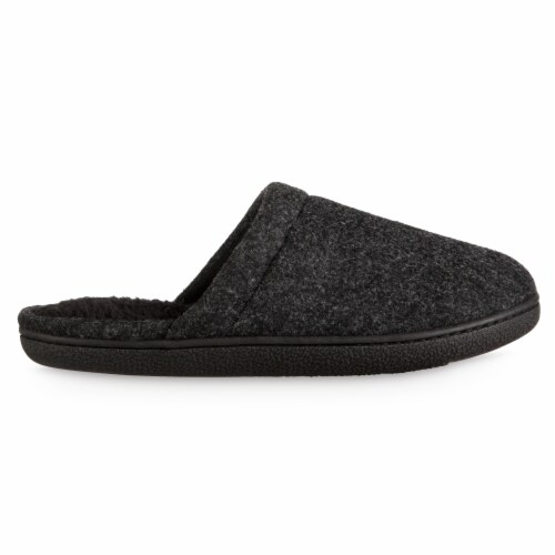Isotoner® Faux Woolen Men's Hoodback Shoes - Black Perspective: right