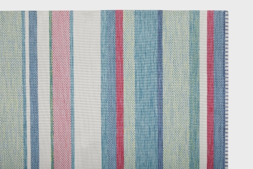 Backyard Bungalow Dania Cecile Indoor-Outdoor Rug - White-Blue Perspective: right