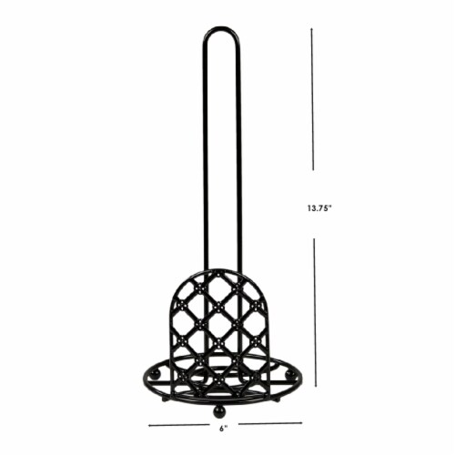 Home Basics Lattice Collection Paper Towel Holder, Black Perspective: right