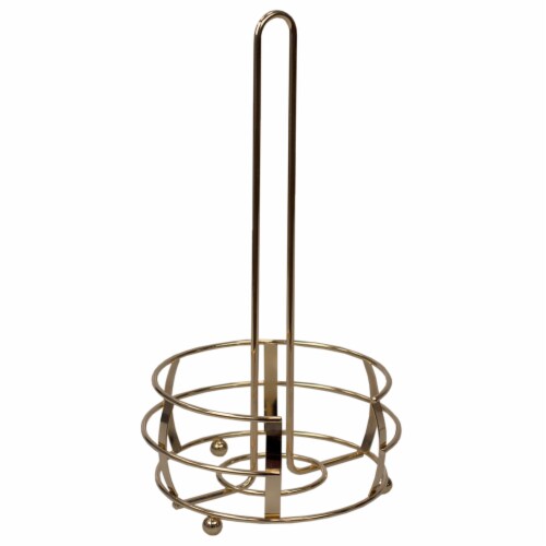 Home Basics Lyon Free-Standing Paper Towel Holder, Rose Gold Perspective: right