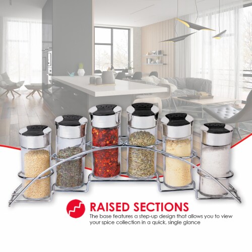 Home Basics Steel Seasoning and Herbs Organizing Spice Rack with 6 Empty  Glass Spice Jars, 1 Unit - Kroger