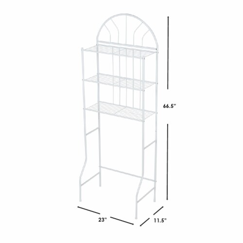 Home Basics 3 Shelf Steel Bathroom Space Saver, White Perspective: right