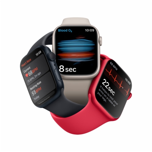 Apple Watch Series 8 GPS 41mm Midnight Aluminum - M/L Perspective: right