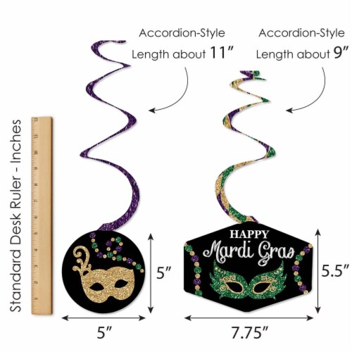Big Dot of Happiness Mardi Gras - Masquerade Hanging Decor - Party Decor Swirls - Set of 40 Perspective: right