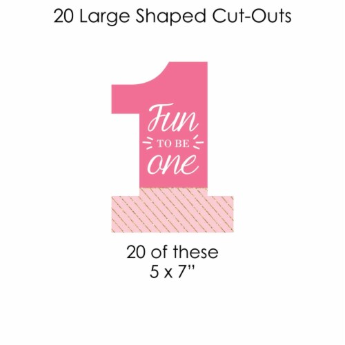 Big Dot of Happiness 1st Birthday Girl Fun to be One Decor Clothespin Garland Banner 44 Pc Perspective: right
