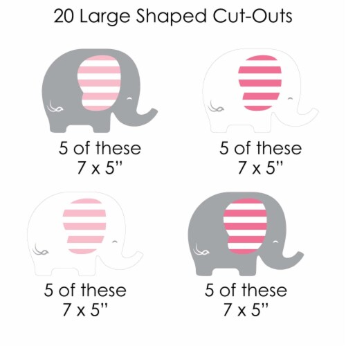 Big Dot of Happiness Pink Elephant - Girl Party DIY Decor - Clothespin Garland Banner - 44 Pc Perspective: right