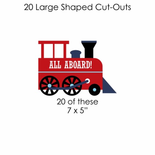 Big Dot of Happiness Railroad Party Crossing Train DIY Decor Clothespin Garland Banner 44 Pc Perspective: right