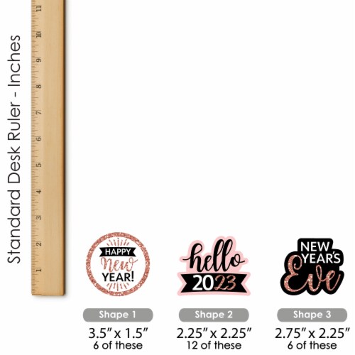Big Dot of Happiness Rose Gold Happy New Year - Cupcake Toppers 2023 Clear Treat Picks 24 Ct Perspective: right