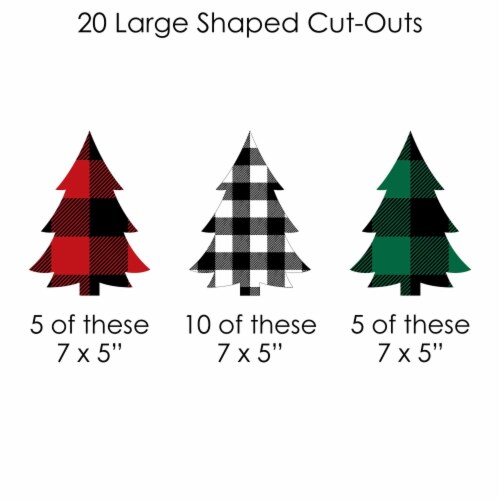 Big Dot of Happiness Holiday Plaid Trees Christmas Party Clothespin Garland Banner 44 Pc Perspective: right