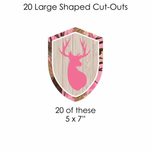 Big Dot of Happiness Pink Gone Hunting Girl Camo Party Decor Clothespin Garland Banner -44 Pc Perspective: right