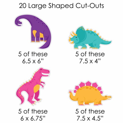 Big Dot of Happiness Roar Dinosaur Girl - Party DIY Decor Clothespin Garland Banner - 44 Pc Perspective: right