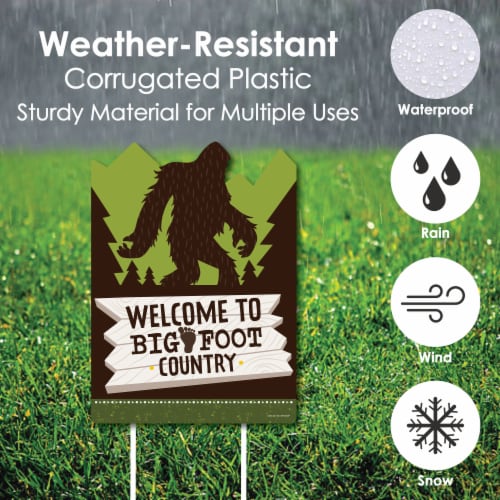 Big Dot of Happiness Sasquatch Crossing - Party Decorations - Bigfoot Welcome Yard Sign Perspective: right
