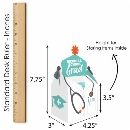 Big Dot of Happiness Medical School Grad Treat Box Favors Doctor Grad Party Gable Boxes 12 Ct Perspective: right