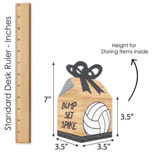 Big Dot of Happiness Bump, Set, Spike Volleyball Square Favor Gift Box Party Bow Boxes 12 Ct Perspective: right