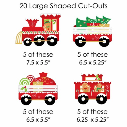 Big Dot of Happiness Christmas Train Holiday Party DIY Decor Clothespin Garland Banner 44 Pc Perspective: right