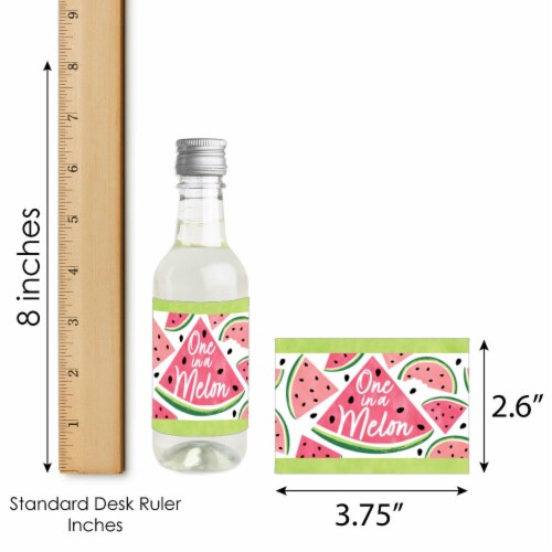 Big Dot of Happiness Sweet Watermelon Mini Wine Bottle Label Stickers Fruit Party Favor 16 Ct Perspective: right