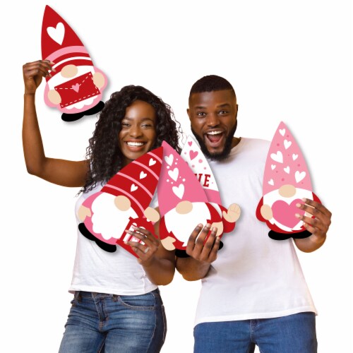 Big Dot of Happiness Valentine Gnomes - Outdoor Lawn Decor - Valentine’s Day Yard Signs 8 Ct Perspective: right