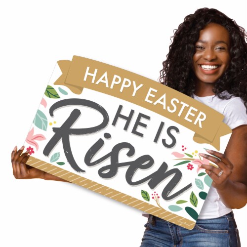Big Dot of Happiness Religious Easter Lawn Decor Happy Easter He is Risen Party Yardy Sign Perspective: right